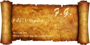 Fél Gyula névjegykártya